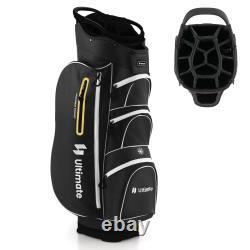 Lightweight Golf Cart Bag With15 Way Top Divider Individual Putter Well Cooler Bag