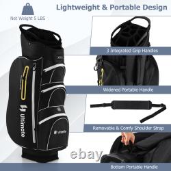Lightweight Golf Cart Bag With15 Way Top Divider Individual Putter Well Cooler Bag