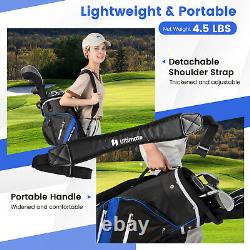 Lightweight Golf Cart Bag with14 Way Top Dividers 9 Pockets Rain Hood Cooler Bag