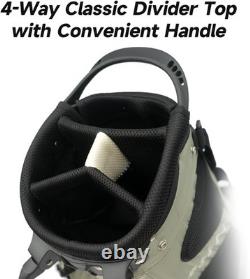 Lightweight Golf Stand Bag 4-Way Top Dividers 8 Pockets Cooler Strap #R01
