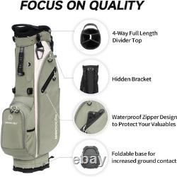 Lightweight Golf Stand Bag 4-Way Top Dividers 8 Pockets Cooler Strap #R01