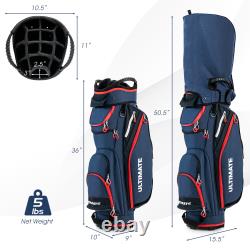 Lightweight & Large Capacity Golf Cart Bag with 14 Way Dividers Top Organizer