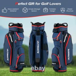 Lightweight & Large Capacity Golf Cart Bag with 14 Way Dividers Top Organizer