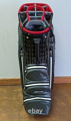 Lynx Attitude WaterProof Golf Cart Bag 14-Way (Charcoal / Red)