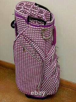 Lynx Checked Wave Ladies Golf Cart Bag 14-Way (Purple)