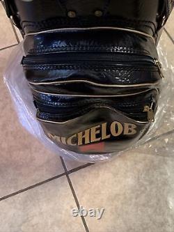 MICHELOB Vintage Black Golf Staff Size Cart Bag 6-Way Top Divider with Cover NEW