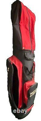 Maker's Mark Datrek Golf Cart Bag Black And Red 7-Dividers 3 Pockets Rain Cover