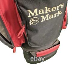 Maker's Mark Datrek Golf Cart Bag Black And Red 7-Dividers 3 Pockets Rain Cover