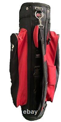 Maker's Mark Datrek Golf Cart Bag Black And Red 7-Dividers 3 Pockets Rain Cover