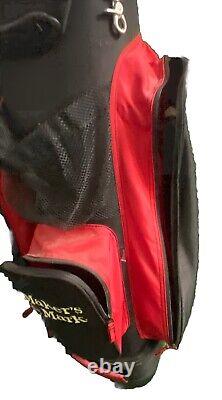 Maker's Mark Datrek Golf Cart Bag Black And Red 7-Dividers 3 Pockets Rain Cover