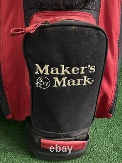 Maker's Mark Datrek Golf Cart Bag Black And Red 7-Dividers 3 Pockets Rain Cover