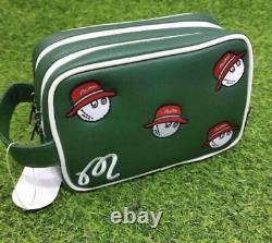 Malbon Golf Cart Bag Pouch Handbag Ball Bag White/Green/Brown Golf Essential