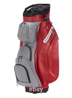 Maxfli Honors+ Golf Club Cart Bag 14-Way Divider Red & Gray