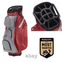 Maxfli Honors+ Golf Club Cart Bag 14-Way Divider Red & Gray