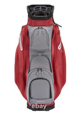 Maxfli Honors+ Golf Club Cart Bag 14-Way Divider Red & Gray