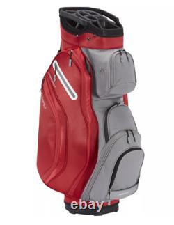 Maxfli Honors+ Golf Club Cart Bag 14-Way Divider Red & Gray