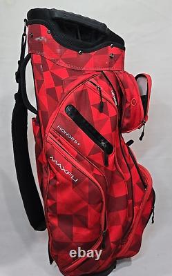 Maxfli Honors+ Red 14-Way Cart Bag No Rain Cover Rare Color READ DESCRIPT