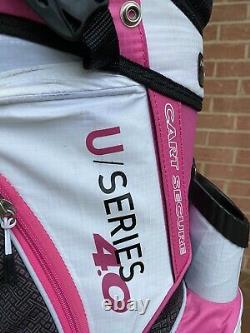 Maxfli U Series 4.0 Golf Cart Bag 14-Way Divider Pink & White EUC