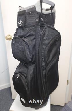 Men's Golf Cart Bag 14 Way Divider Naples Bay CMAX Lightweight Black Silver