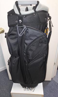 Men's Golf Cart Bag 14 Way Divider Naples Bay CMAX Lightweight Black Silver