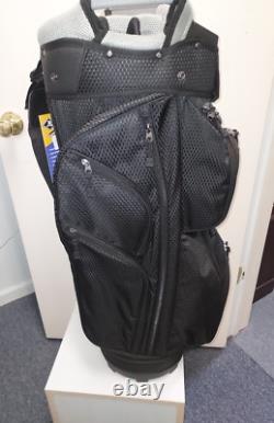 Men's Golf Cart Bag 14 Way Divider Naples Bay CMAX Lightweight Black Silver
