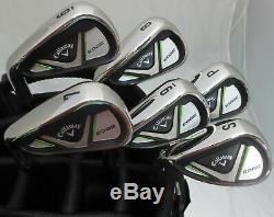 Mens LH Callaway Golf Set Driver, Wood, Hybrid, Irons, Putter Cart Bag Left Hand