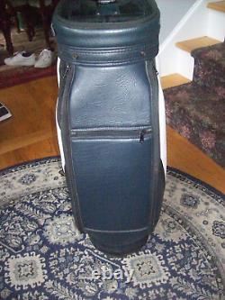 Michelob Light Beer/PGA Tour Golf Staff Cart Bag / 6-Way Divider / Leather /Blue