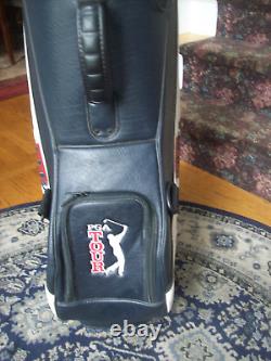 Michelob Light Beer/PGA Tour Golf Staff Cart Bag / 6-Way Divider / Leather /Blue