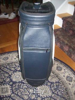 Michelob Light Beer/PGA Tour Golf Staff Cart Bag / 6-Way Divider / Leather /Blue