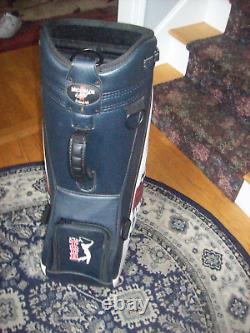 Michelob Light Beer/PGA Tour Golf Staff Cart Bag / 6-Way Divider / Leather /Blue