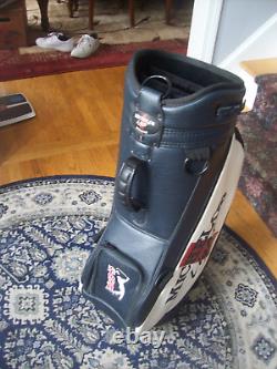 Michelob Light Beer/PGA Tour Golf Staff Cart Bag / 6-Way Divider / Leather /Blue