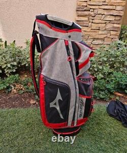 Mizuno BRD4C 14-Way Cart Bag, shop wear Only, Gray/Red NEW