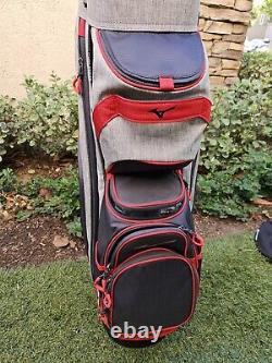 Mizuno BRD4C 14-Way Cart Bag, shop wear Only, Gray/Red NEW