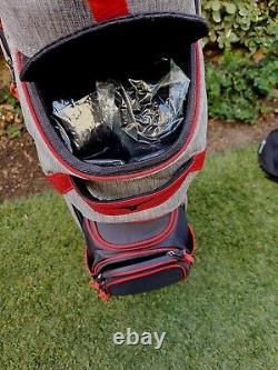 Mizuno BRD4C 14-Way Cart Bag, shop wear Only, Gray/Red NEW