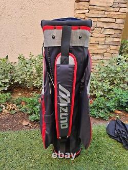 Mizuno BRD4C 14-Way Cart Bag, shop wear Only, Gray/Red NEW