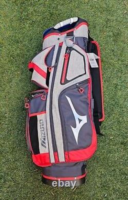 Mizuno BRD4C 14-Way Cart Bag, shop wear Only, Gray/Red NEW