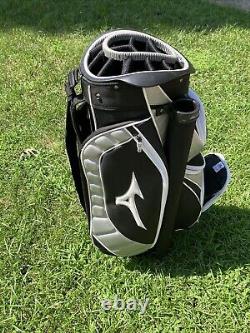 Mizuno Black/Gray/White Cart Bag 14 Way Top with raincover