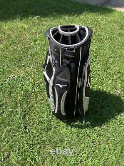 Mizuno Black/Gray/White Cart Bag 14 Way Top with raincover