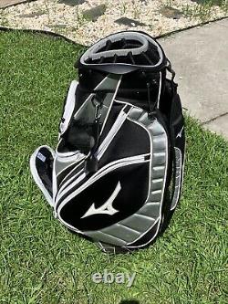 Mizuno Black/Gray/White Cart Bag 14 Way Top with raincover