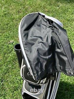 Mizuno Black/Gray/White Cart Bag 14 Way Top with raincover