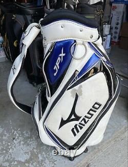 Mizuno JPX White/Blue/Black Golf Staff Cart Bag with 5 Club Compartments (LQQK)