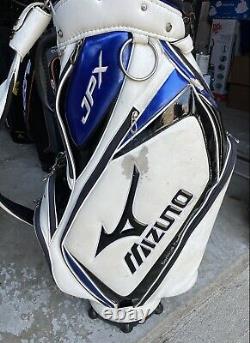 Mizuno JPX White/Blue/Black Golf Staff Cart Bag with 5 Club Compartments (LQQK)