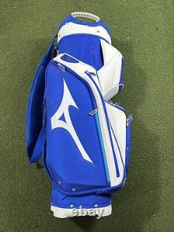 Mizuno Mini Staff Cart Golf Bag Blue White 14-Way Divide Strap (95464)