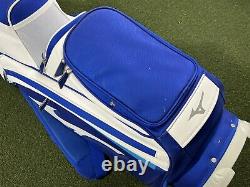 Mizuno Mini Staff Cart Golf Bag Blue White 14-Way Divide Strap (95464)