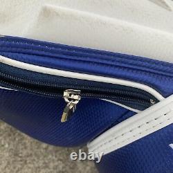 Mizuno Pro Staff Golf Bag With Rain Cover Blue White Cart Bag Professional Tour