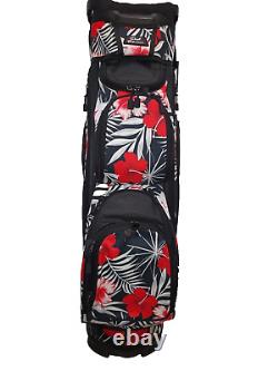 NAPLES BAY Posh Performance Ladies Golf Cart Bag- RED & BLACK Floral Pattern