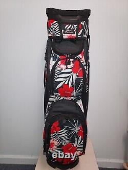 NAPLES BAY Posh Performance Ladies Golf Cart Bag- RED & BLACK Floral Pattern