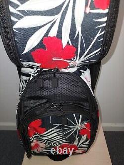 NAPLES BAY Posh Performance Ladies Golf Cart Bag- RED & BLACK Floral Pattern