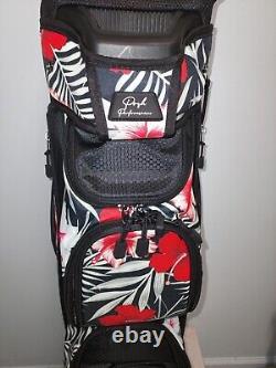 NAPLES BAY Posh Performance Ladies Golf Cart Bag- RED & BLACK Floral Pattern