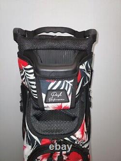 NAPLES BAY Posh Performance Ladies Golf Cart Bag- RED & BLACK Floral Pattern